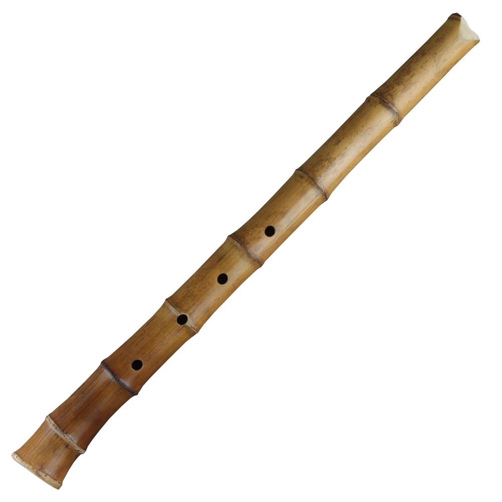 5 Holes Bamboo Shakuhachi Flute with Root D Key Wooden Musical