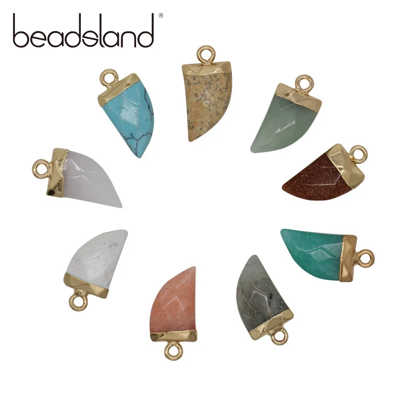 

Beadsland Natural Stone Pendant Tooth Shape Pendant Stone Charm DIY Conponents For Necklace Bracelet and Earrings size 11*16mm