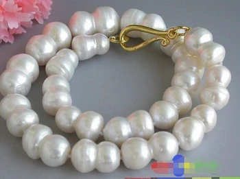 

fafa88 Wholesale >>> 17" 18-20mm white double Freshwater cultured pearl necklace