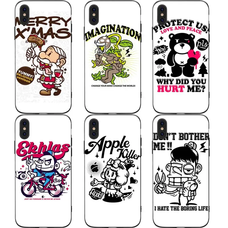 

Cool Funny Cartoon Phone Cases Cover for iphone X XR XS MAX 6 6s 7 8 Plus TPU Cover Coque For iphone 7 8Plus iphone 5SE Cases