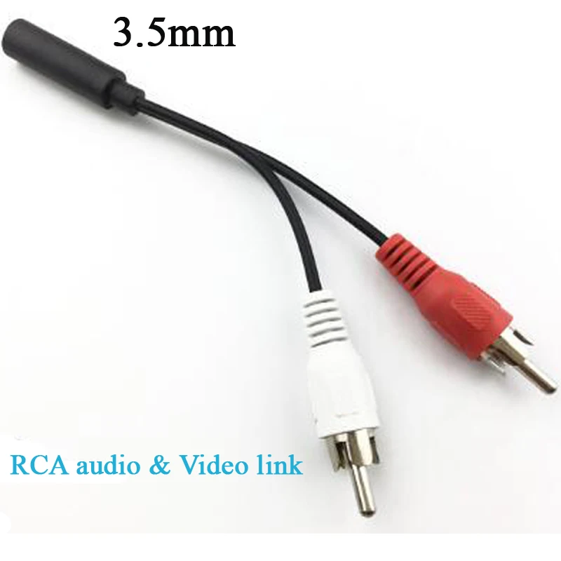 

10 шт./лот 3,5 мм Автомобильный аудиокабель 2 RCA кабель адаптер