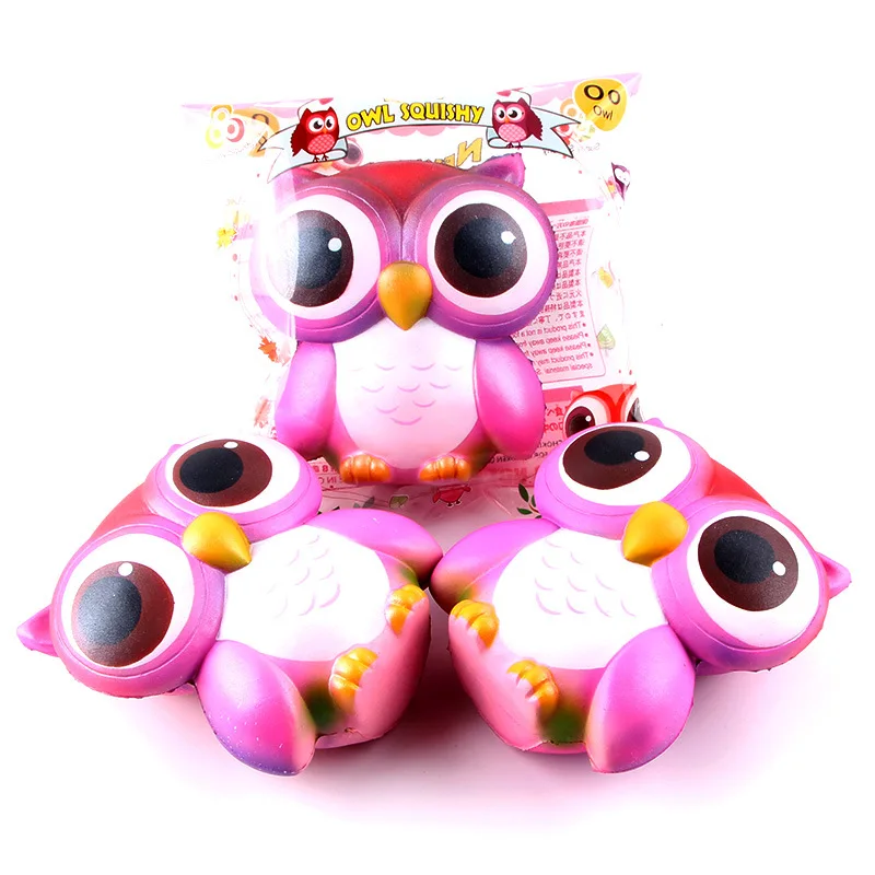 Jumbo Kawaii сова Squishy животных Slow Восходящая Squeeze телефон ремни Squishies Детские игрушки