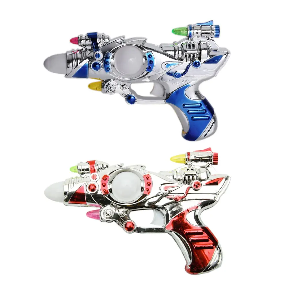 OCDAY Toy Guns Space Electric Pistol Gun LED Music Toy Funny Electroplated Powered By Battery Outer Space Cool Gun Toy for Kids