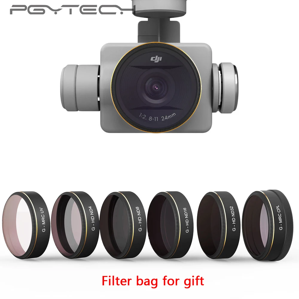 PGYTECH 6pcs/set UV/CPL/ND4/8/16/32 Camera Lens Filters Kit HD for DJI Phantom 4 PRO Drone Accessories Filter bag for gift PGYTECH 6pcs/set UV/CPL/ND4/8/16/32 Camera Lens Filters Kit HD for DJI Phantom 4 PRO Drone Accessories Filter bag for gift