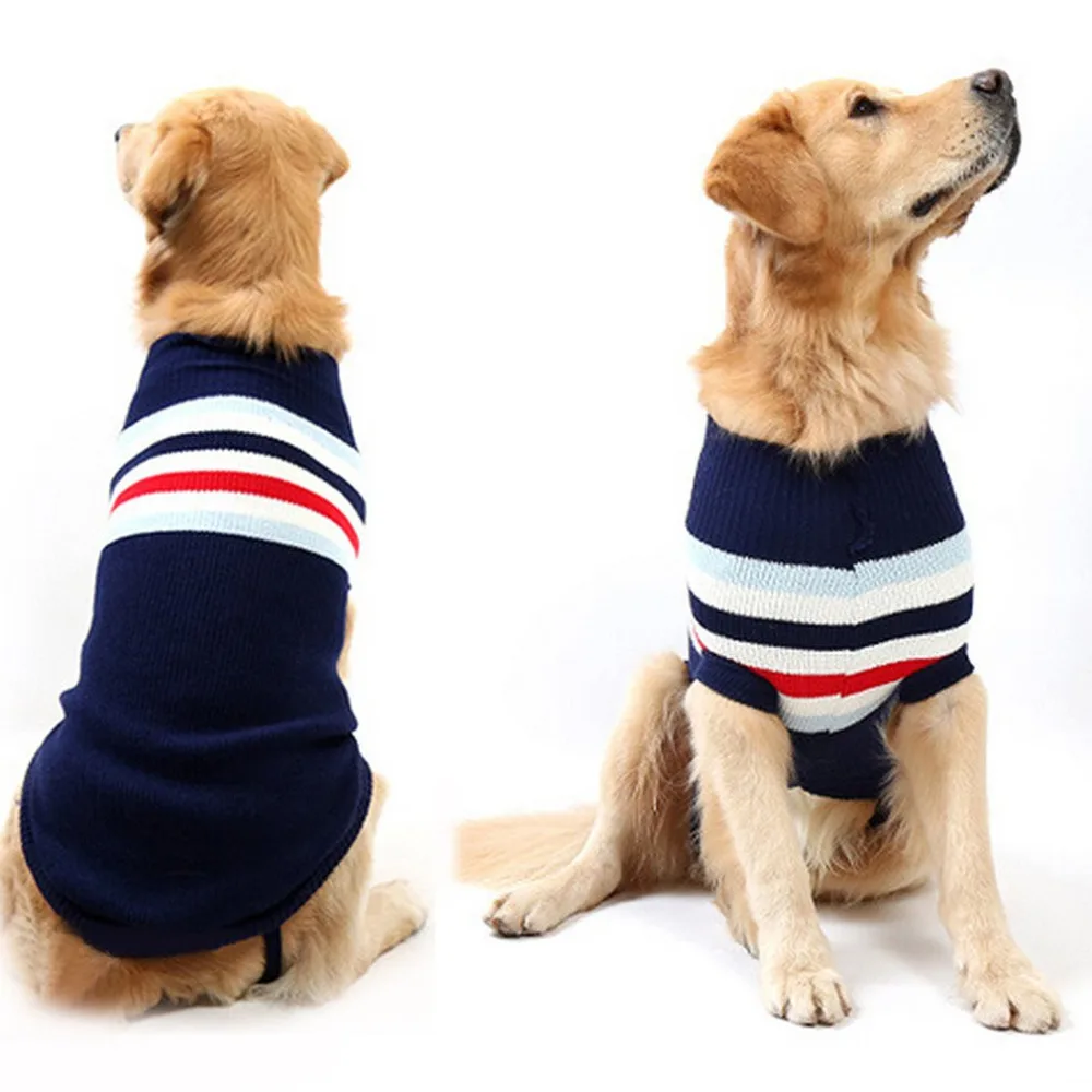 2 Colors Pet Dog Sweater Striped Shirt Top Tee T Shirt Dogs Cotton Autumn Winter Pet Clothes for