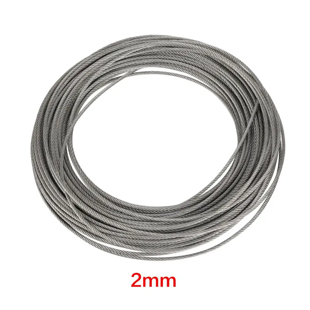 High Quality 1Pc 20m 304 Stainless Steel Cable Wire Rope Hard Steel Wire for Fishing Lifting 22.53mm