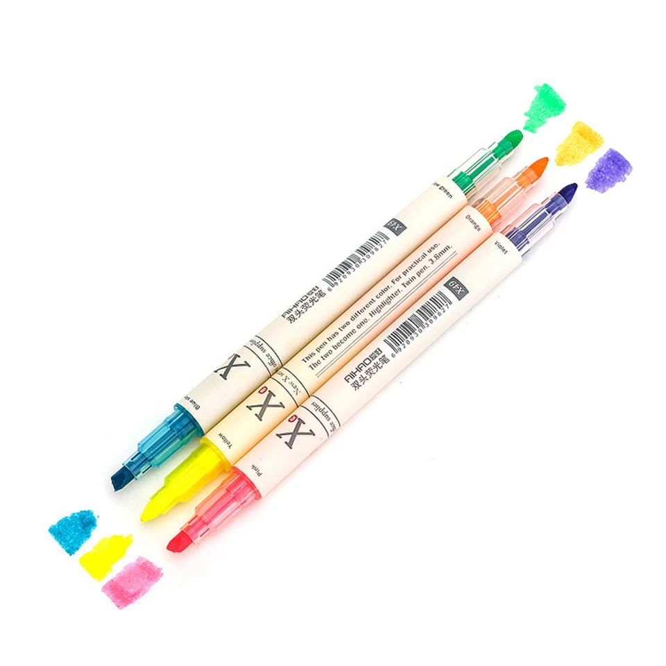 Colorful Candy Double Head Highlighter Marker Pen Watercolor Pens Fresh