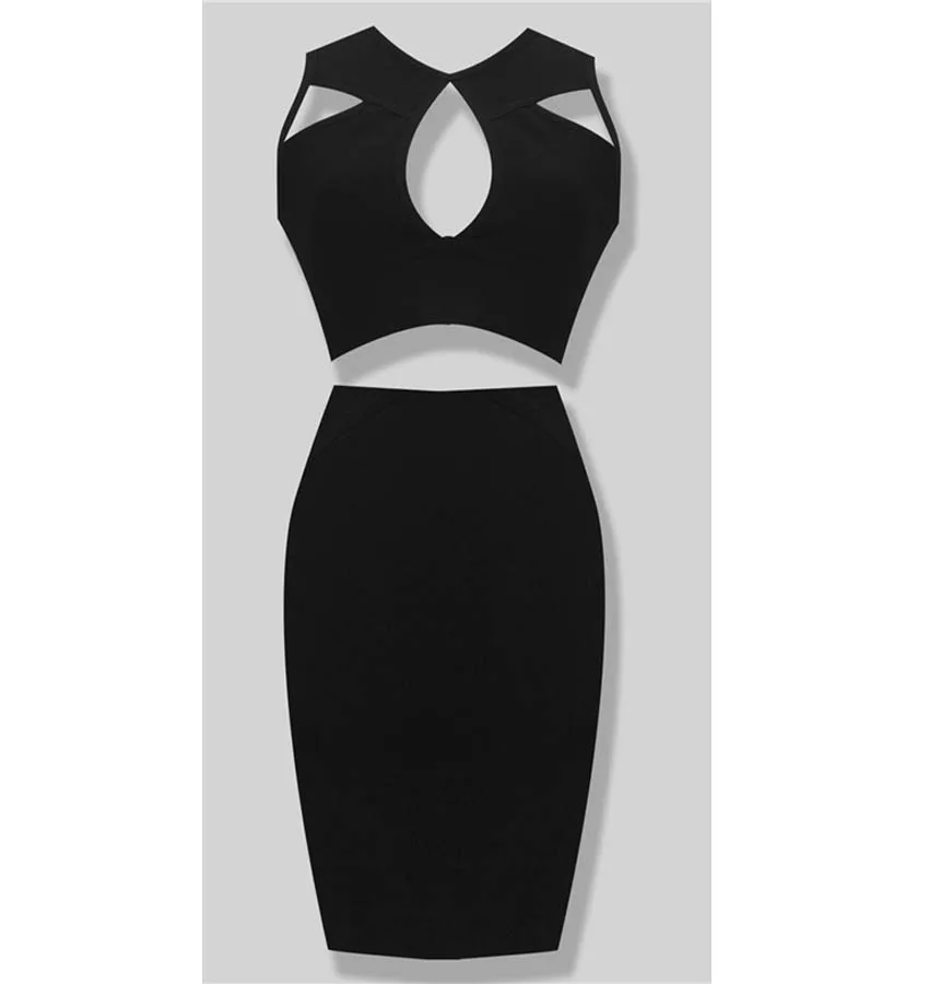 Style Number TP436 cut out black bodycon dress