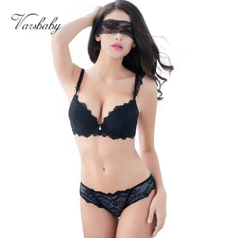  New Europe Girl Sexy Lace Bra Set Gather Adjustable Underwear Sets For Women A B C Cup