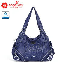 Angelkiss Женская Многофункциональная Сумка Хобо через плечо из искусственной кожи на молнии с карманом для девушек