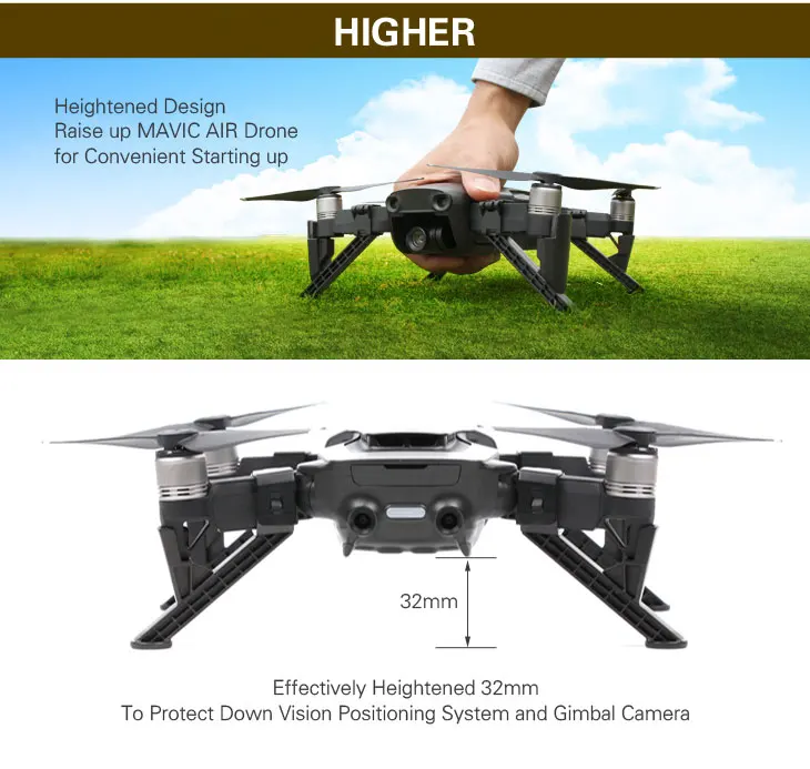 Увеличенная высота шасси расширенные стабилизаторы посадочная площадка для DJI Mavic воздушный протектор карданный охранная камера для DJI MAVIC Air