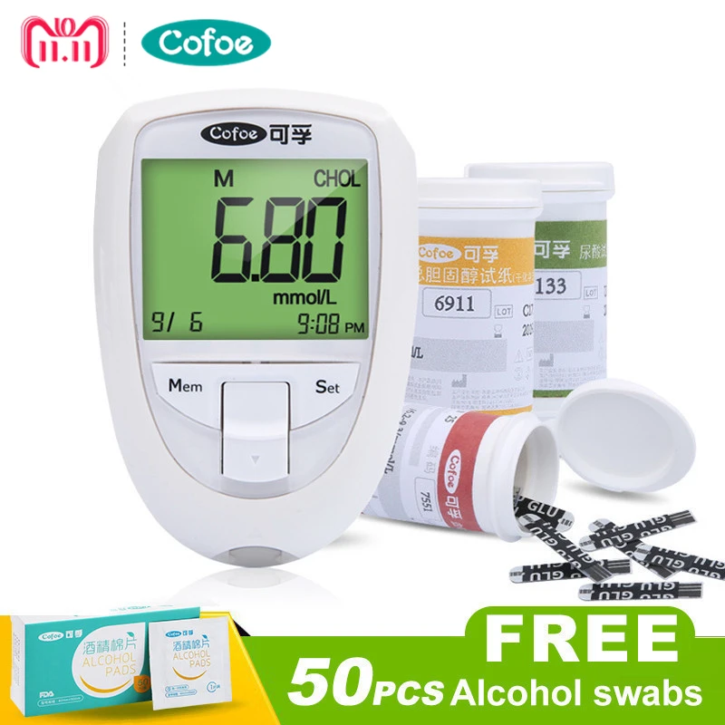 Cofoe BKM13-1 Blood Glucose & Uric Acid & Cholesterol 3...