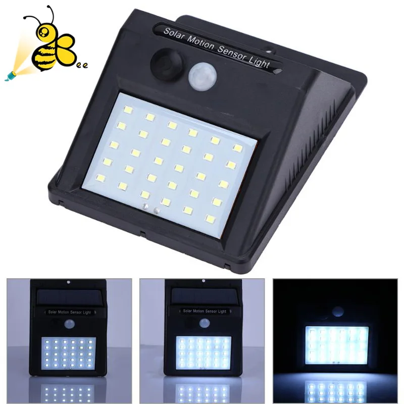30 LED Солнечный Свет PIR датчик движения 1/2/4 шт Солнечная настенная лампа