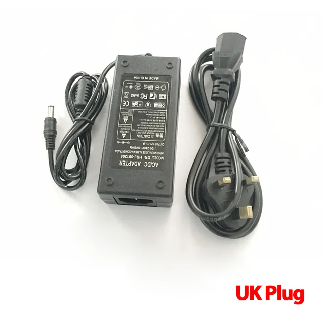 HKIXDISTE 12V Power supply for led strip EU/US/UK/AU adapter AC110-240V to DC12V 5A plug transformer Power Adapter for camera 3