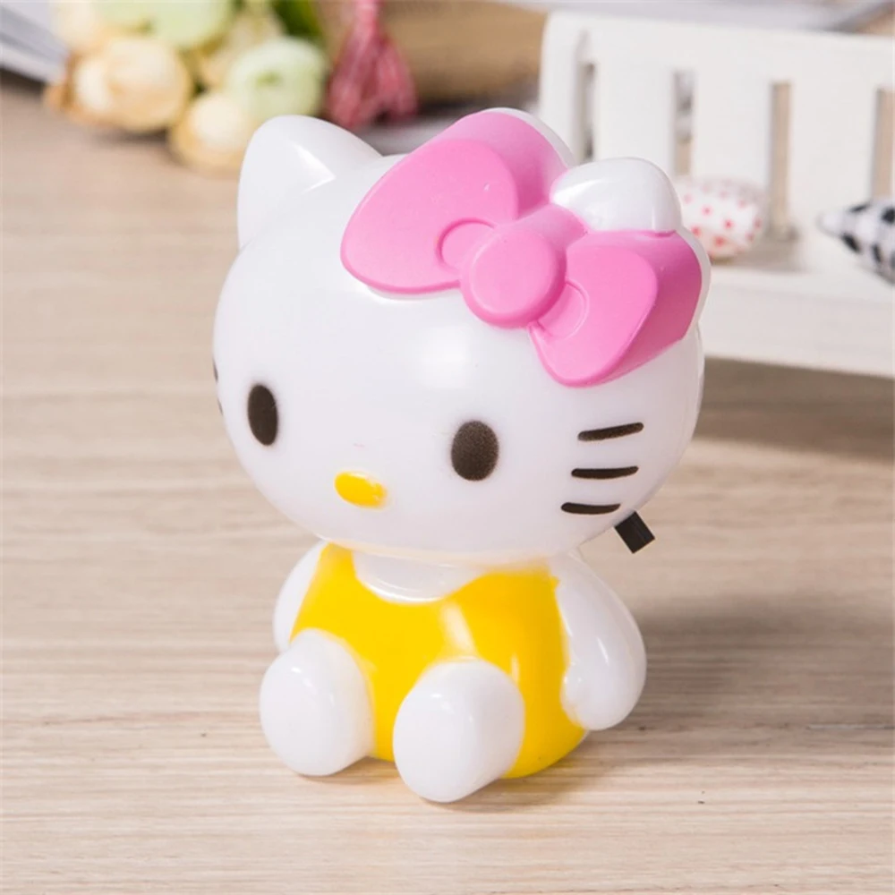 Рисунок «Hello Kitty» светодиодный ночной Светильник принт мульташной Минни AC110V-220V Ночной светильник с США/ЕС штекер подарок для малыша/Детские пижамы для малышей и детей Спальня прикроватная лампа