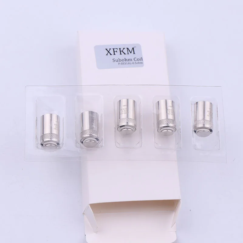 XFKM 5 шт. Сменные BF катушки головы SS316 0.5ohm 0.6ohm 1.0ohm для eGo bf AIO Танк RTA RDA аксессуары для электронных сигарет Vape