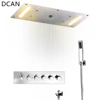 Luxury Shower Set Accessories Ceiling Multifunction Led Strip Shower Head Set with Rainfall Waterfall Spray Mist Water Column