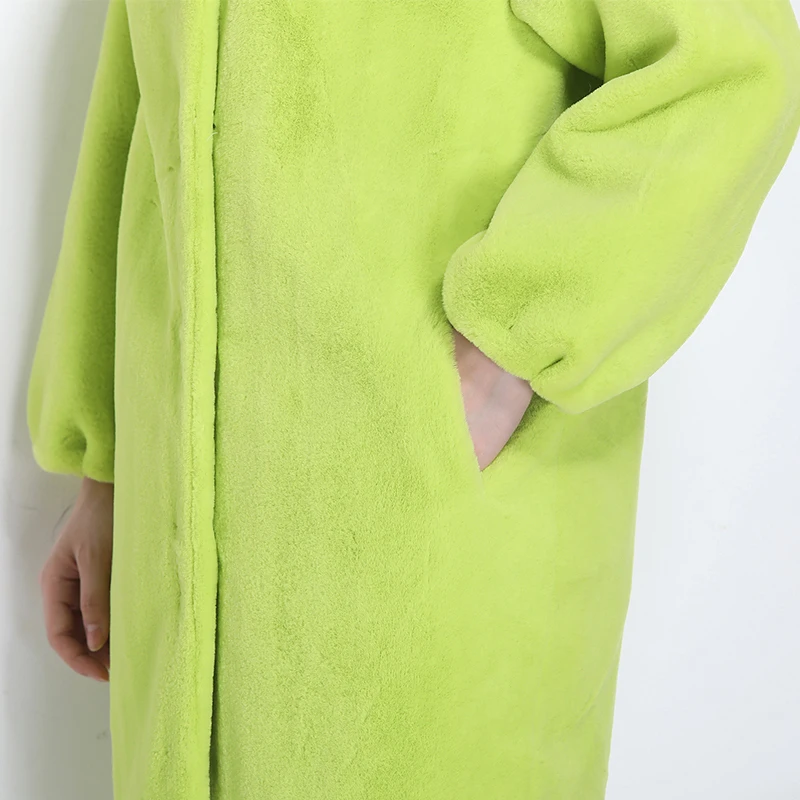 Nerazzurri Faux Fur Coat women drop shoulder thicken warm female fake sheared mink fur jackets plus size furry outwear 6xl 7xl