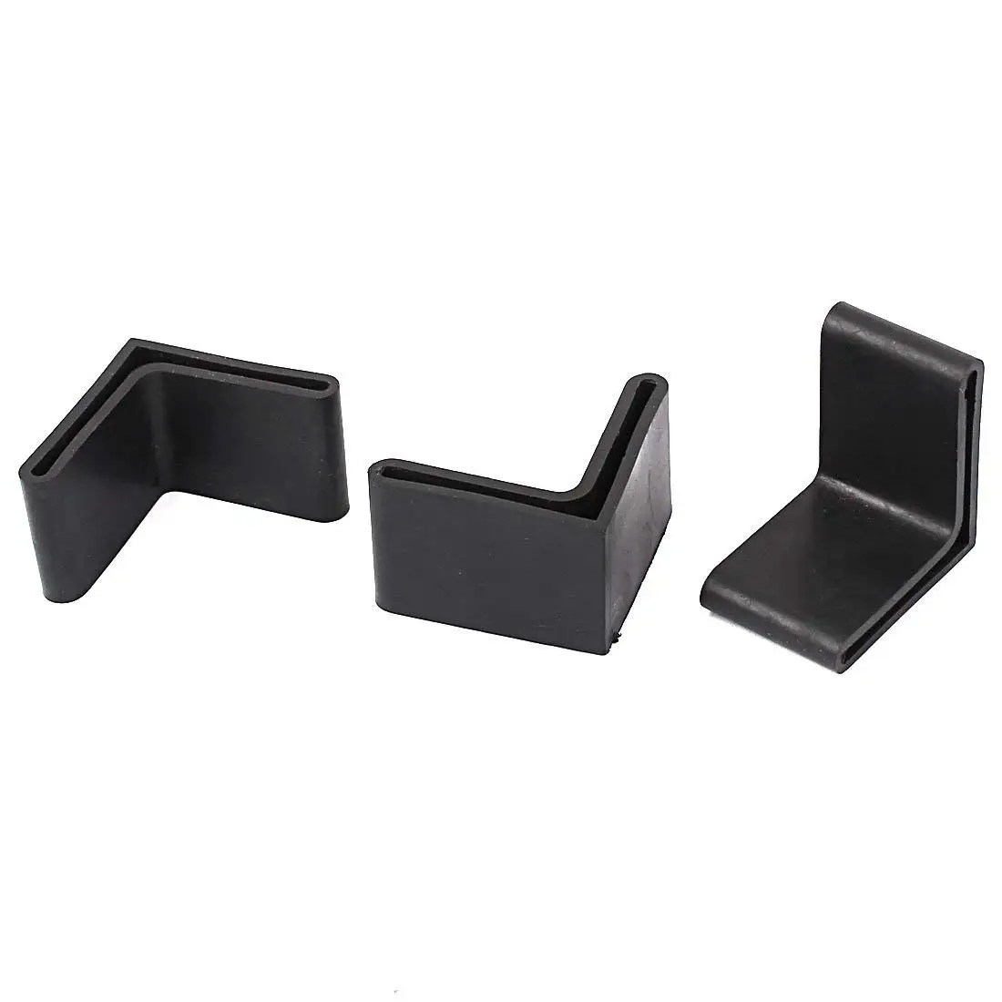 

40x40mm Rubber L Shape Design Furniture Angle Covers Foot Leg Pads Protectors Black 4pcs