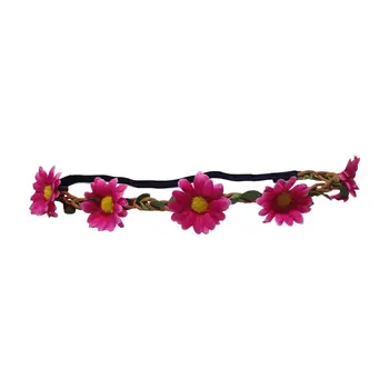

12pcs Sunflower Garland Bridal Wreath Headband Crown Hair Band Floral Garland For Festival Wedding Beach Party Decoration