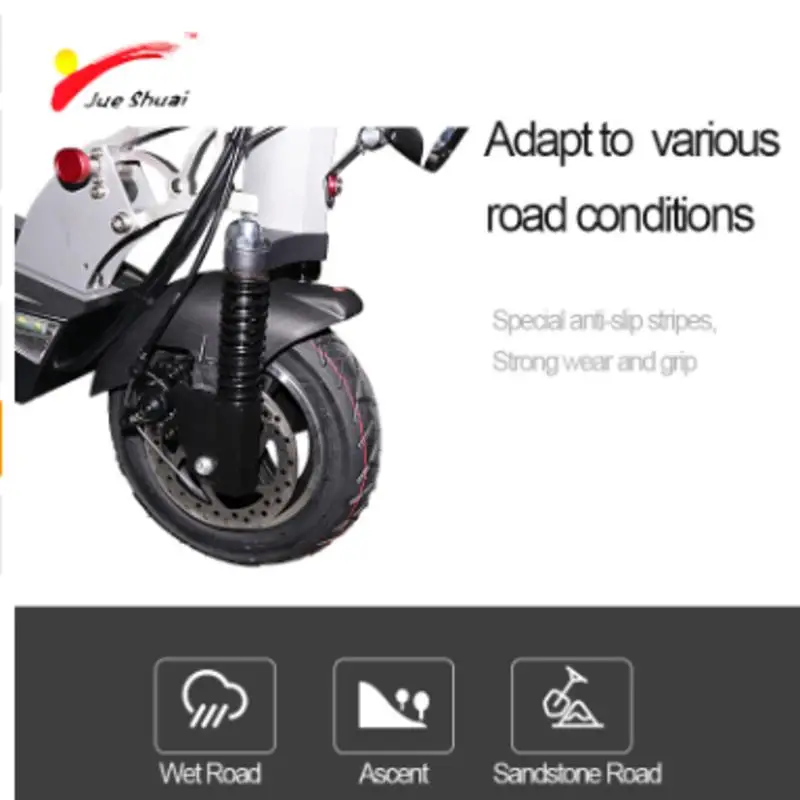  10'‘ Motor Wheel Electric Scooter 48V26A 100KM with seat Adult Foldable Patinete Electric Skateboar