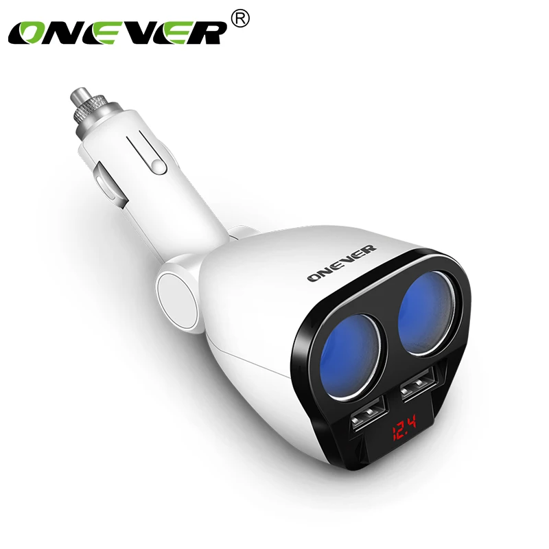 

Onever 120W Dual USB Car Charger Cigarette Lighter Socket Splitter Max 3.4A Power Adapter Charger for iPhone 7 Samsung Galaxy s8