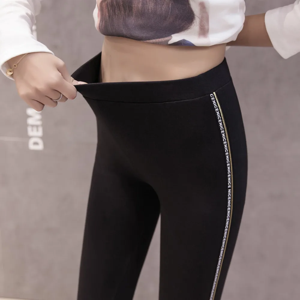 

Fsdkfaa Leggings Women Pants Autumn Legging Height Waist Casual Striped Gothic Fitness Leggings Sporting Pants Women Trousers