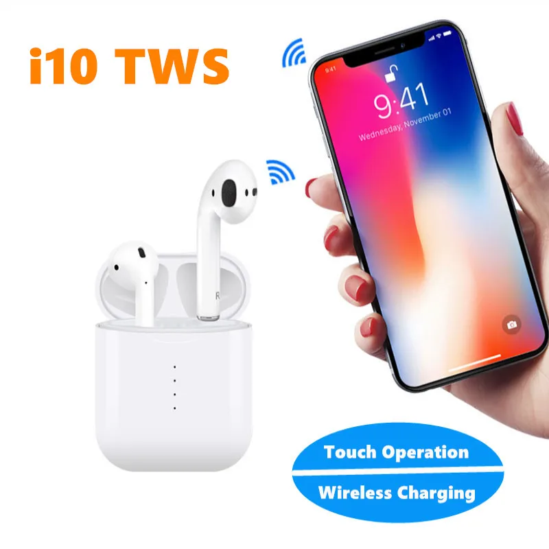 

i10 tws Bluetooth Earphone wireless earpiece Air pods In Ear Earbuds sport headset stereo For apple iPhone xiaomi Samsung 5.0