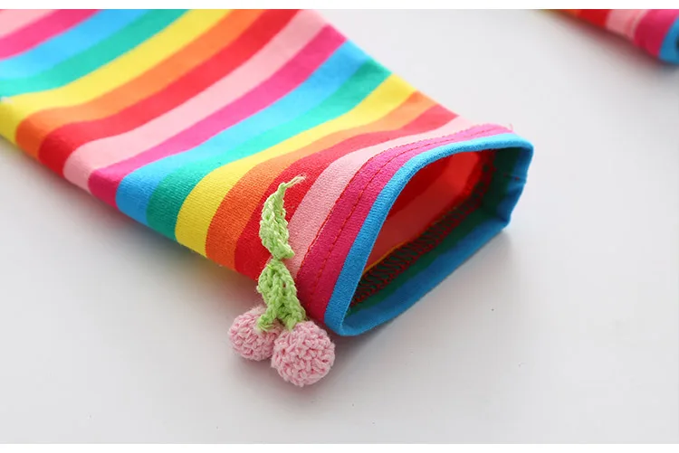 2016 Summer Strawberry Clothing Baby Child Girl Colourful Striped Knee Length Leggings (10)