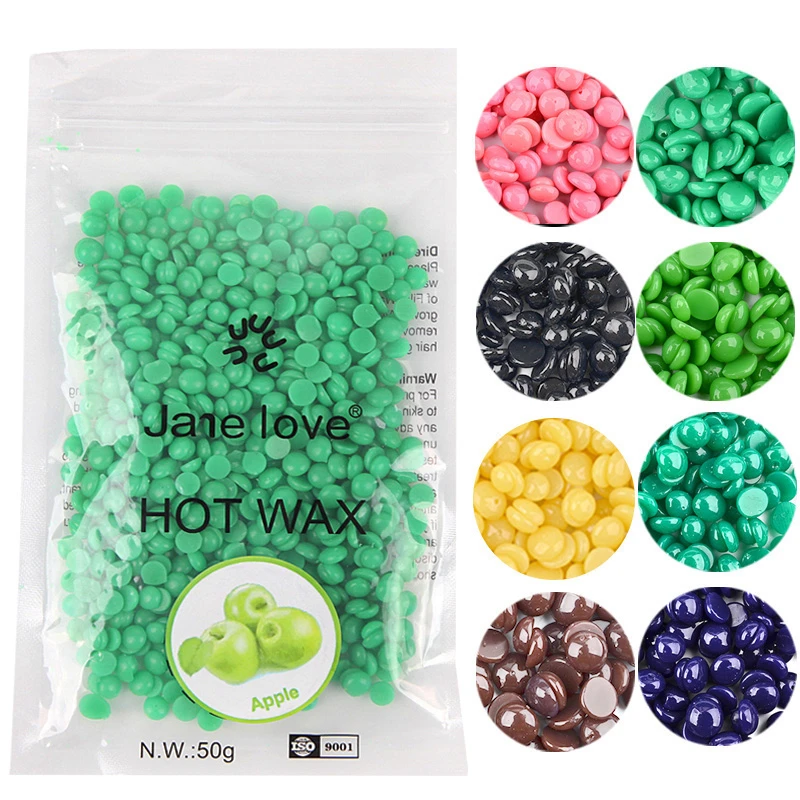 50g/bag No Strip Depilatory Hot Film Hard Wax Pellet Waxing Bikini Hair Removal Bean Beads for Face Leg Body Hair Remover
