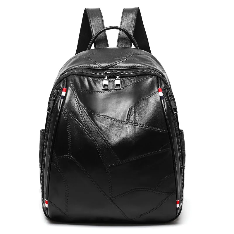 

Female Genuine Leather Large Capactity Backpack Bag Fashion Casual Bag Durable Soft Sheepskin Leather Anti-theft Bag For Lady