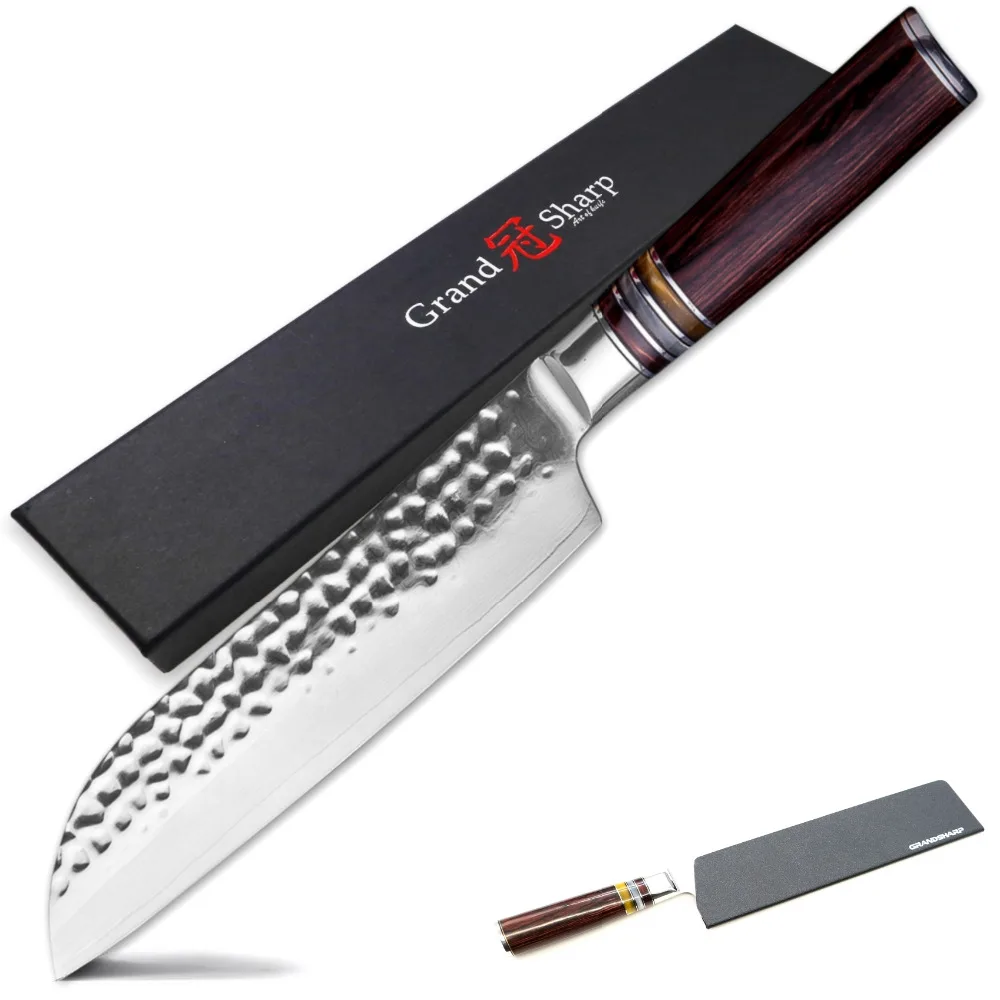 Японский кухонный нож из дамасской стали Santoku японские кухонные инструменты