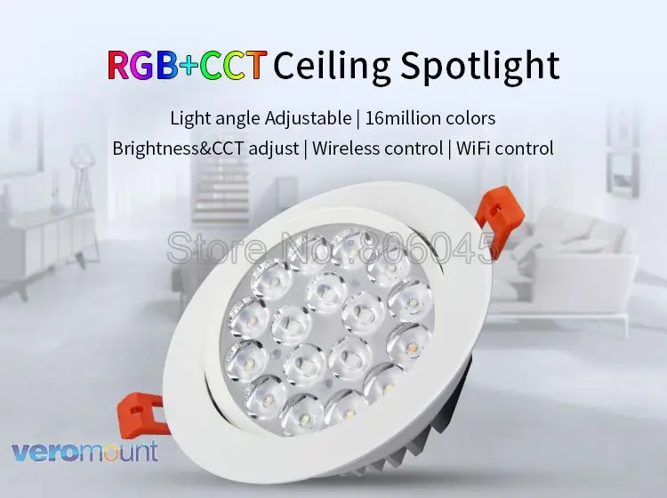 Milight 6W 9W 12W 15W 18W 25W RGB+CCT LED Downlight Ceiling Spotlight AC110V 220V FUT060 061 062 063 064 065 066 068 069