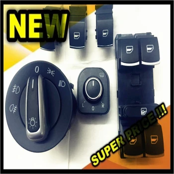 

New Chrome Window Rear Mirror Foglight Control Switch 6 PCS/ KIT For Volkswagen VW Jetta & Golf 5 6 Golf GTI Tiguan Passat B6 CC