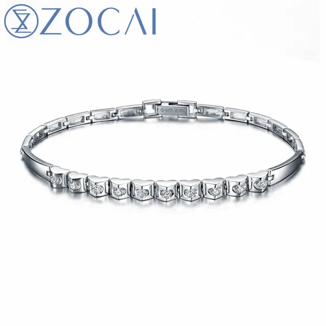 Zocai Brand New Design Diamond Bracelet Real Certificated 0 40 Ct Zocai Brand New Design Diamond Bracelet Real Certificated 0 40 Ct 18k White Gold Party And