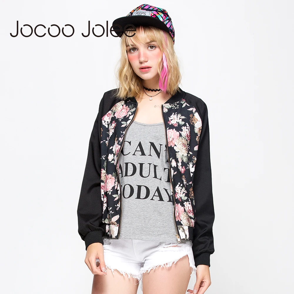 Jocoo Jolee Women Casual Floral Embroidery Patchwork Jacket Loose Windbreaker Coat Female Bomber Jacket Streetwear Female Tops Jocoo Jolee Women Casual Floral Embroidery Patchwork Jacket Loose Windbreaker Coat Female Bomber Jacket Streetwear Female Tops