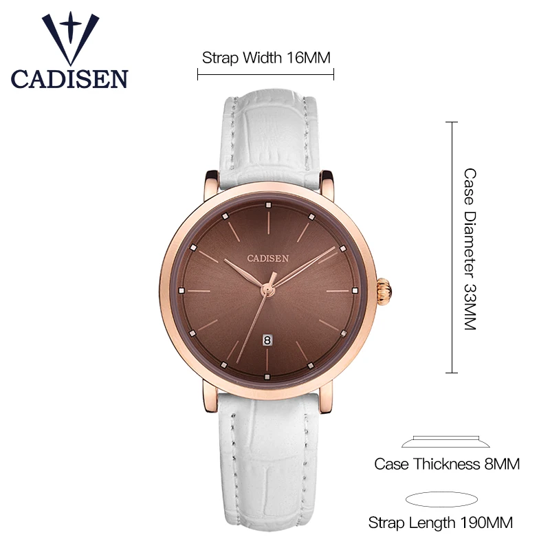 Cadisen 2018 новые модные брендовые часы женские роскошные Женские Аналоговые