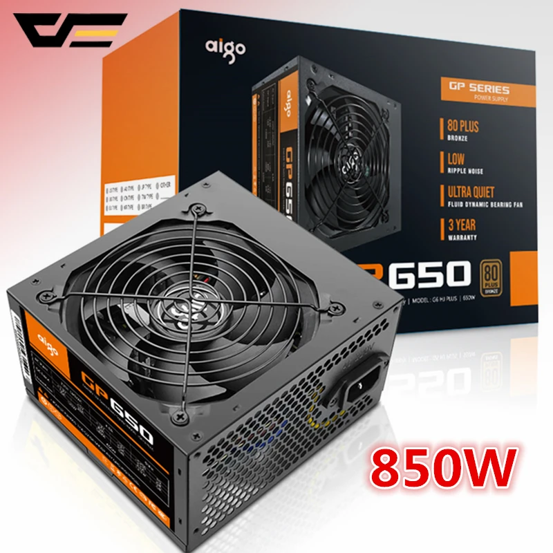 Aigo GP550 Active power 80 PLUS BRONZE настольный блок питания E-sports Номинальная 550 Вт Максимальная мощность 800Вт. Компьютерный блок питания