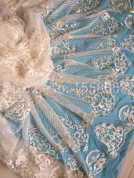

LJY-70905 african french net lace ,net sequins lace fabric for nigeria wedding and party