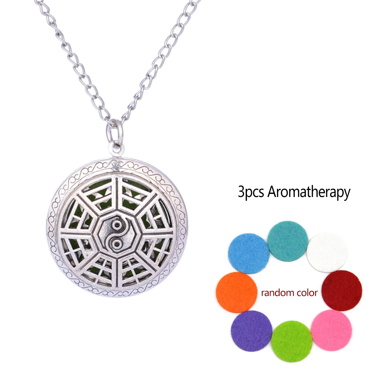 Aromatherapy Locket Necklace Hollow Round Pendant With Pads Oil Essential Diffuser Open Pendant Necklace Fashion Jewelry