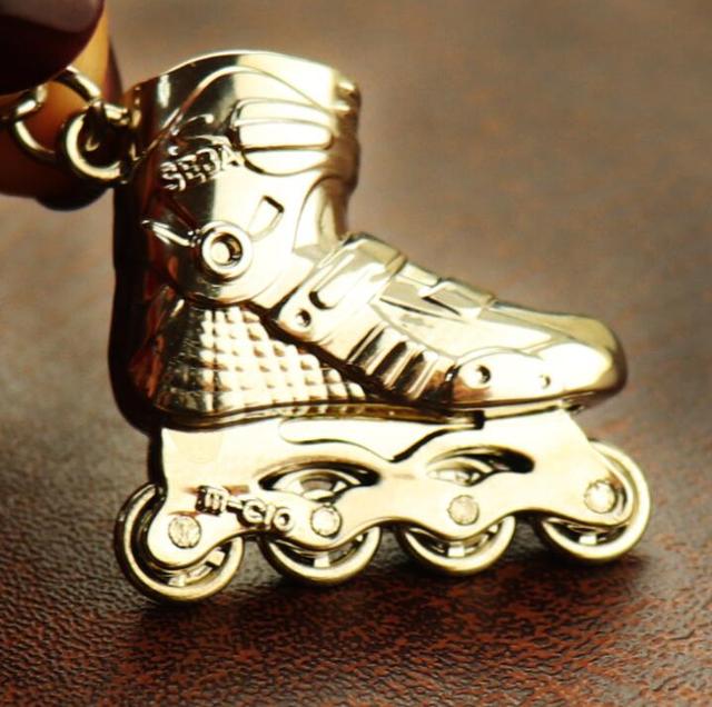 For Men Car Bag KeyRing Stainless Steel Jewelry Gold Fashion Skating Boots Roller Skates Gift Fashion