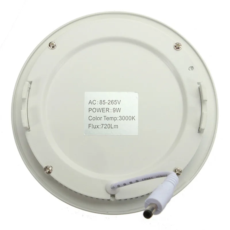 40pcs-lot-DHL-Free-Ultra-Bright-9W-AC85-265V-Led-Ceiling-Recessed-Downlight-Round-Panel-light (2)
