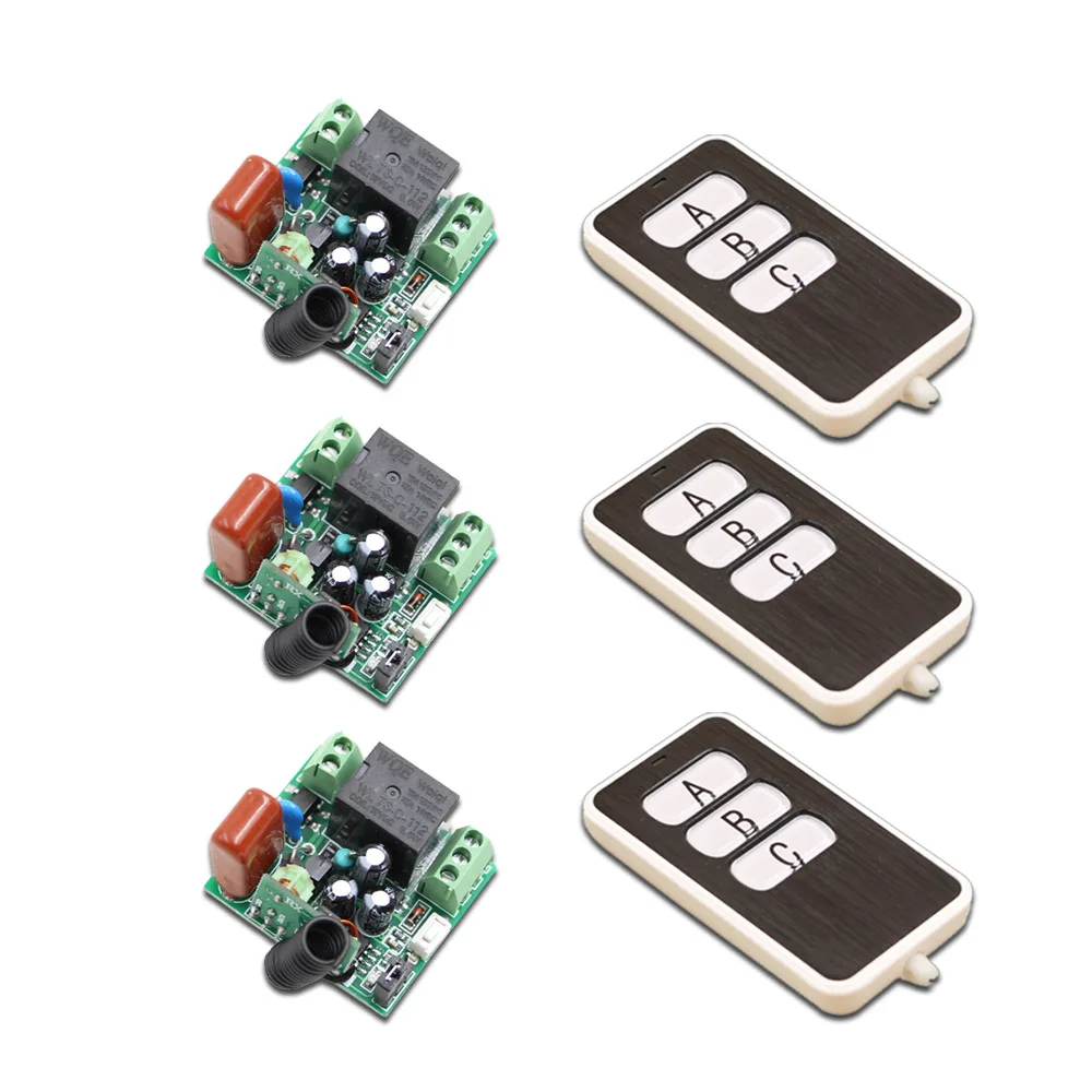 AC 220V 1CH 1 CH 10A wireless remote control switch 1 Receiver & 3 Transmitters 315/433 MHZ smart remote switch AC 220V 1CH 1 CH 10A wireless remote control switch 1 Receiver & 3 Transmitters 315/433 MHZ smart remote switch