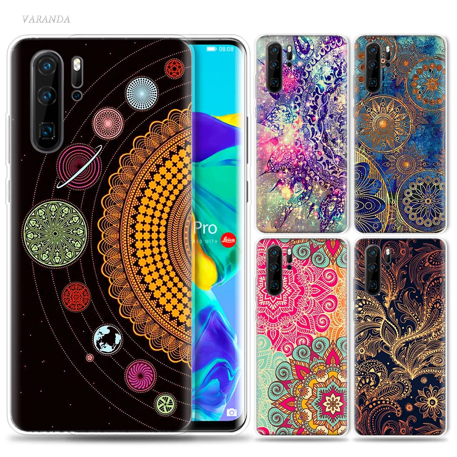 

Floral Mandala Case for Huawei P20 P30 P Smart Z Plus 2019 Nova 5 5i P10 P9 Mate 10 20 lite Pro Silicone Phone Bags Fundas Capa