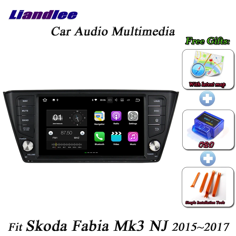 Cheap Liandlee Car Android System For Skoda Fabia Mk3 NJ Radio CD DVD Player GPS Navi MAP Navigation HD Wifi FM BT Screen Multimedia 2