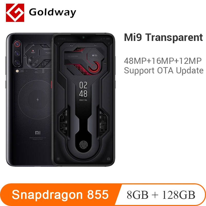 Оригинальный Xiaomi Mi 9 MI9 прозрачный 8 ГБ ОЗУ 128 Гб ПЗУ Смартфон Snapdragon 855 6 39 &quot48 МП