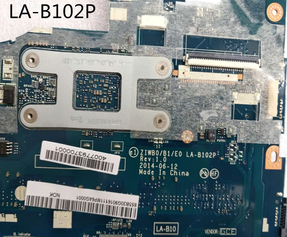 ziwb0/B1/E0 LA-b102p материнская плата lenovo ноутбук для B50-30 портативный(для Intel cpu протестированный n2840