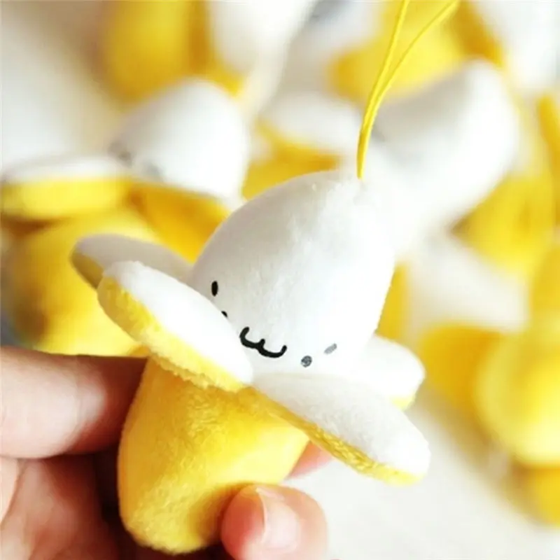 

Hot Creative Cute Banana Plush Phone Ornaments Lovely Smiling Face Car Keyring Bag Pendant Keychain Gift