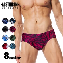 Сексуальный купальник Плавательные мужские трусы с принтом пляжный купальный костюм Costumi Da Bagno Uomo Мужская купальная одежда бикини 21810