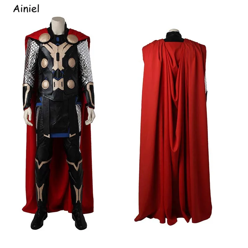 

Ainiel Genuine The Avengers Thor Adult Muscle Cosplay Costume Halloween Men Superheroes Fancy Jumpsuit Clothes